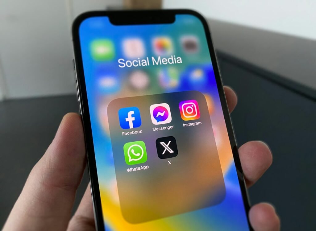 Phone showing social media apps