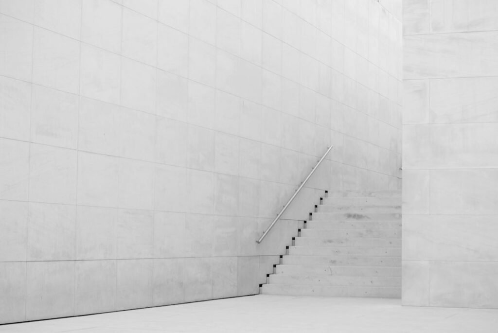 White concrete staircase